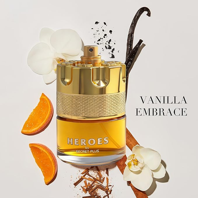 HEROES-SECRET PLUS, Men's Cologne Gift, Long Lasting EDP, Aura of Elitism & Modern Style, Perfume for Business, Commute and Casual Use, 3.4 Fl Oz