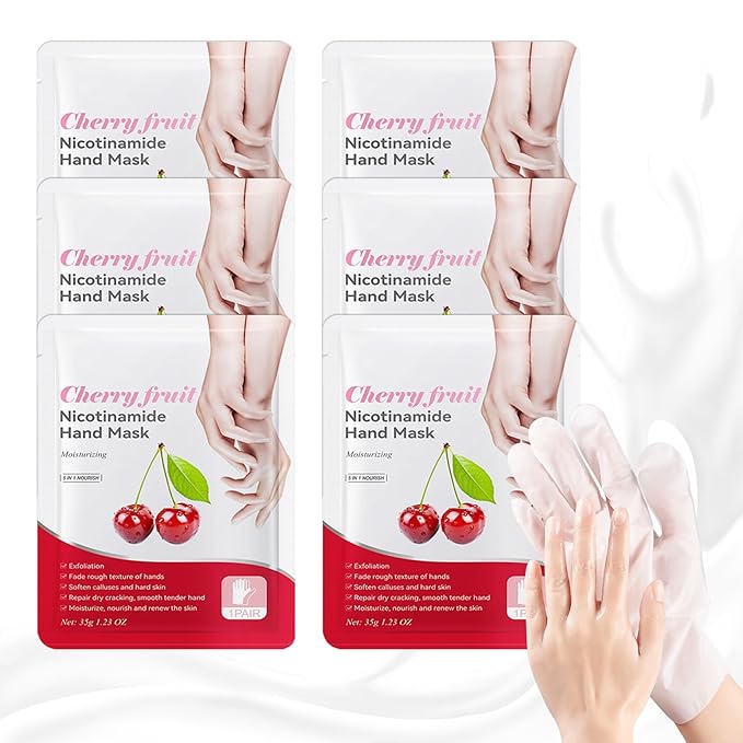 Pairs of 6 Hand Masks Moisturizing Glove,Deep Hydrating Hand Mask Gloves for Dry Hands,Non-Greasy Hand Moisturizer Gloves to Make Hands Soft and Smooth,Spa Set,Hand Care Gifts for Women Set6