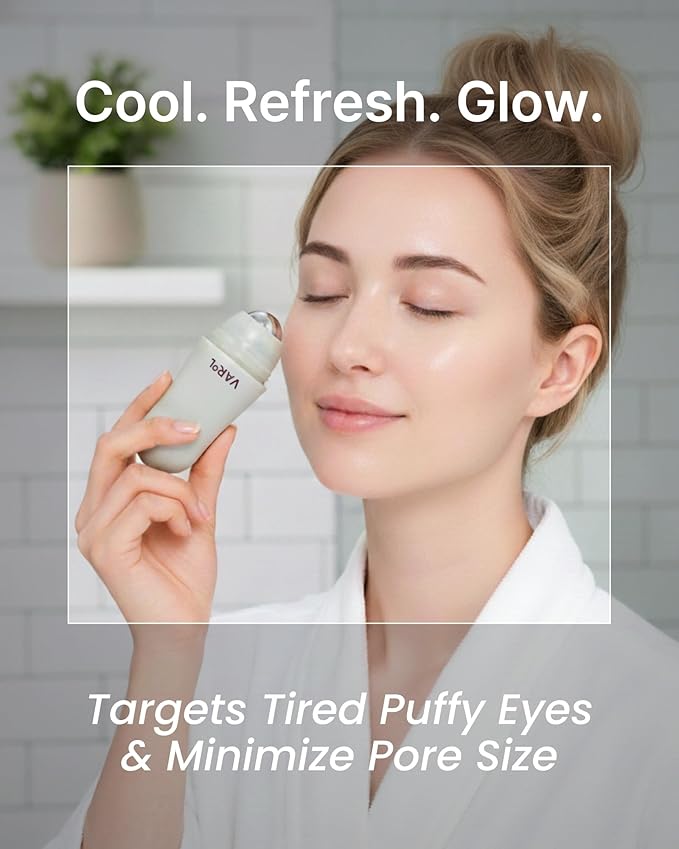 Ice Roll Serum for Face, Puffy Eyes, Under Eye Bags - Panthenol & Tannin for Hydrating, Pore Minimizing, Ice Roller for Puffiness, Redness, Dark Circles - Korean Skin Care & Gua Sha, 1.69 Fl Oz