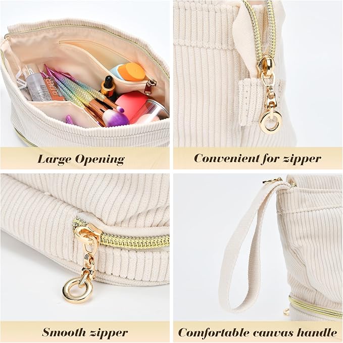 Makeup Bag for Girls Gift, Personalized Christmas Gifts Initial Women Makeup Bag for Travel, Double Layer Cosmetic Bag with Brush Organizer Preppy Make up Bag for Teen Girl Trendy - MRS