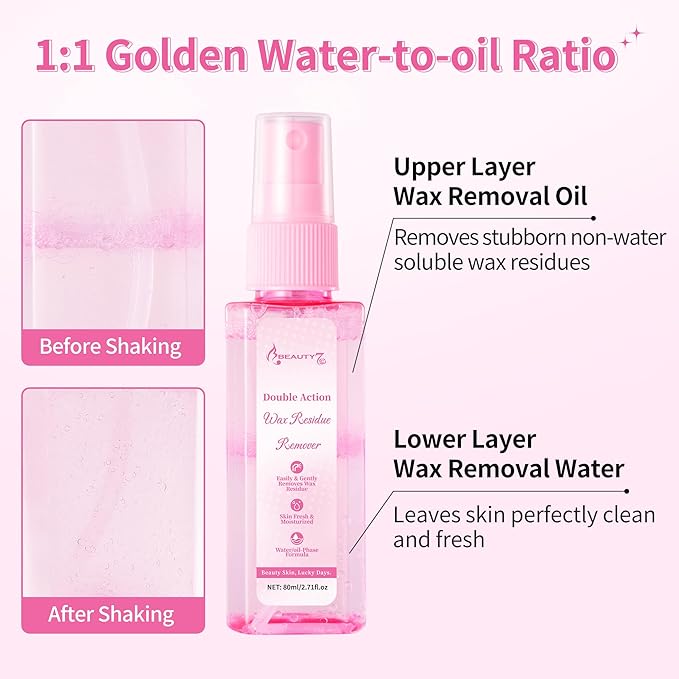Beauty7 Post Wax Residue Remover, Post Wax Oil, After Waxing Spray, Easy& Gently Hair Remover Waxing, After Waxing Care Product 2.71 oz/ 80ml