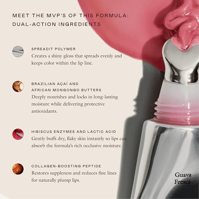 EADEM Le Chouchou Lip Softening Balm, Lip Gloss for Women, Plumper and Mask for Lips, Overnight Hydrating & Moisturizing Luxury Lip Balm, 0.5 oz, Guava Fresca