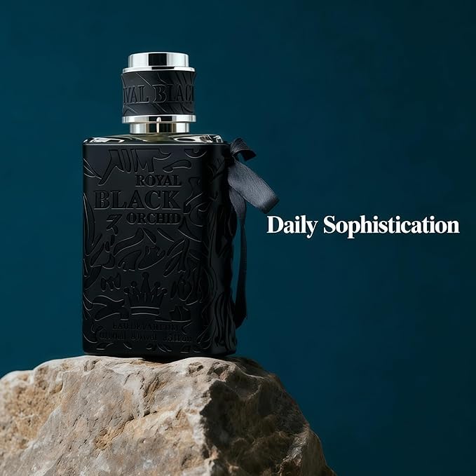 Royal Black Orchid Long-Lasting Cologne for Men | Fresh Citrus & Woody Scent | Eau de Toilette 100ml Spray | Day to Night Fragrance