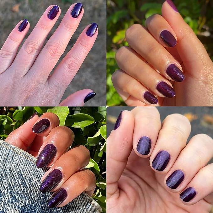 Olive & June Quick Dry Nail Polish | Instant Fast-Drying Smudgeproof Color | 15-free, Vegan Cruelty-Free Formula | Lasts up to 5 Days | Salon-Quality Manicure Pedicure at Home|Enchanted Violet Shimmer