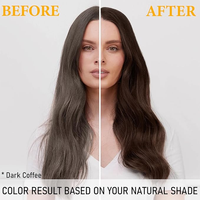 Hair Dye Shampoo for Women & Men - 3-in-1 Hair Color & Care, Gentle Covers Gray Hair in Minutes, Easy At-Home Color Shampoo Hair Dye, Formulated for Color Treated Hair, 16.9 Fl Oz (Dark Coffee)