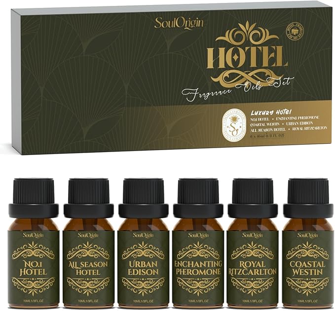 Hotel Diffuser Oils Gift Set, Hotel Collection Fragrance Oil, Luxury Scent Essential Oils Set for Diffuser Home, Inspired by The Four Season and More Scents, Gift for Women and Men