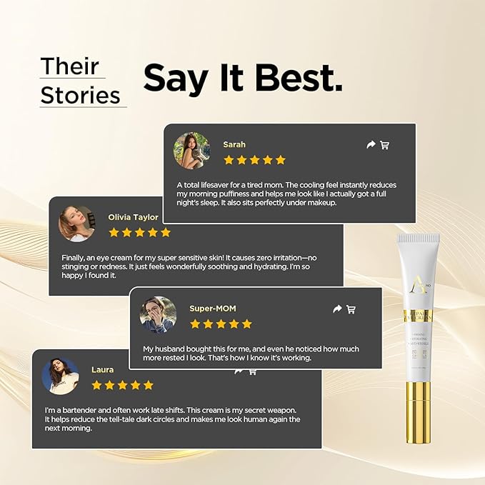 Retinol Eye Cream for Dark Circles and Puffiness – Hydrating Eye Serum for Wrinkles and Fine Lines, Anti-Aging Under eye Cream for Women, 0.71 fl oz