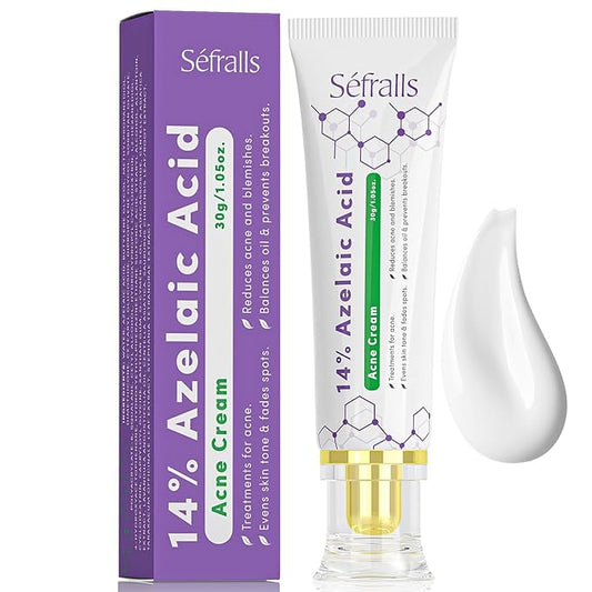14% Azelaic Acid Acne Cream, Premium Azelaic Acid Facial Cream - Redness Relief For Face, Redness Reducing Skin Care, Prevents Acne Breakouts, Ease Pimple Clarify Skin Soothe Irritation,1 Oz