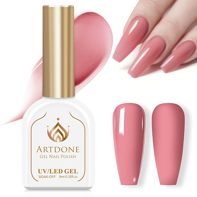 Artdone Gel Nail Polish Hema-free Solid Color Pink For All Seasons Neutral Soak Off LED Lamp Needed For Manicure Nail Art