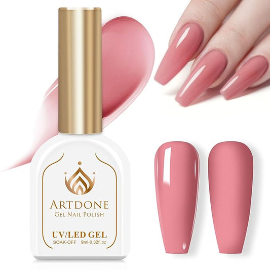 Artdone Gel Nail Polish Hema-free Solid Color Pink For All Seasons Neutral Soak Off LED Lamp Needed For Manicure Nail Art