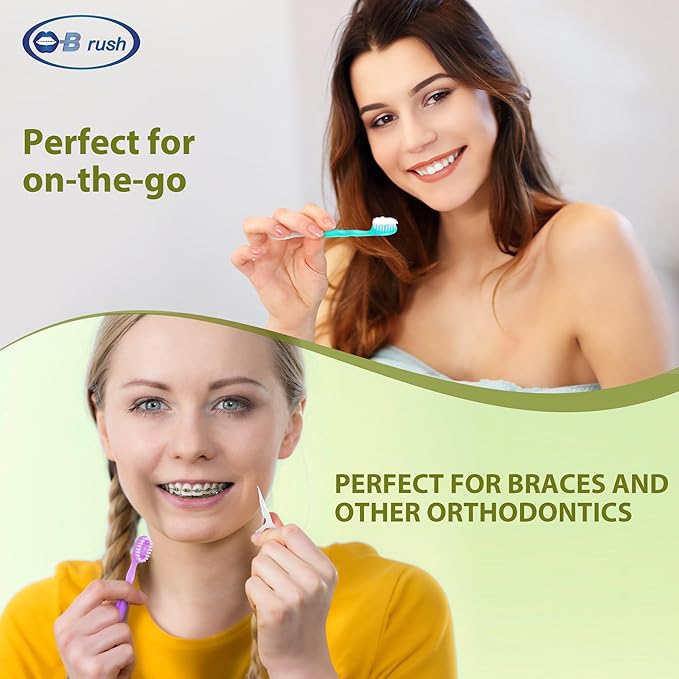 B Rush 24Pack 5 in 1 Mini Disposable Toothbrush, Toothpaste+Tongue Cleaner+Floss+Pick, Portable Prepasted Travel Set for Kids Adults, Individual Wrapped for Work Camping&Daily Care, Mint Flavor