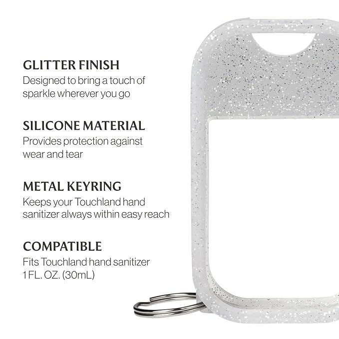 Touchland Special Edition Confetti Cake Mist + Frosted Sparkle Case Set, Scented & Stylish Hydrating Hand Sanitizer Spray Bundle, Travel Size, Dye Free, Amazon Exclusive