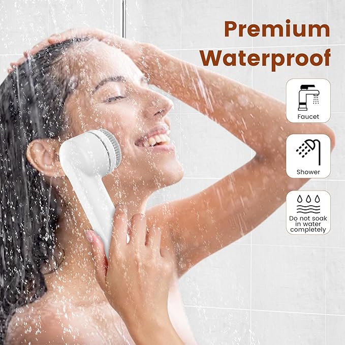 Facial Cleansing Brush, Electric Face Scrubber with 2 Rotational Directions, 3 in 1 Facial Brushes for Cleaning and Exfoliating, 3 Speeds Adjustable, Waterproof Face Wash Brush for Men Women