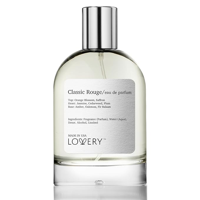 LOVERY Classic Rouge Eau de Parfum Inspired by B.accarat R.ouge 540, Long Lasting Perfume for Women & Men, Clean Fragrance Perfume Spray, 100ml Perfumes for Women, Birthday Gifts - USA
