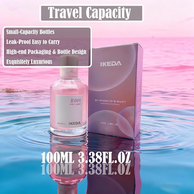Women Perfume,Eau de Parfum 100ml Mini Bottle Long Lasting Fragrance, Jasmine,Rose,Myrtle Sandalwood Scents for Girl (Pink Meet)
