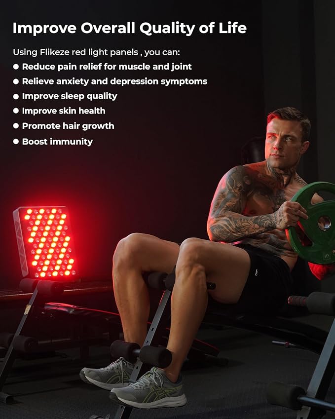 Red Light Therapy Panel with 7 Wavements - 78 LEDs 3+4 Chips, Blue Light, Red and Near Infrared Light Therapy Devices for Body and Face, Clinical Grade RLT Led Pad Great to Use at Home, Office, Gym