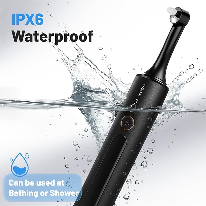 Tooth Polisher Kit with 4 Speed Modes, 5 Brush Heads, 6 Polishing Pastes & Desensitizing Gel,Rechargeable Electric Tooth Polishing Tool with LED Light & Travel Case, Home Use Teeth Whitening Cleaner