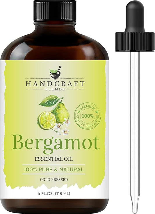 Handcraft Blends Bergamot Essential Oil – Huge 4 Fl Oz – 100% Pure and Natural – Premium Grade Essential Oil for Diffuser and Aromatherapy, Skin, Massage, Candle and Soap Making Fragrance