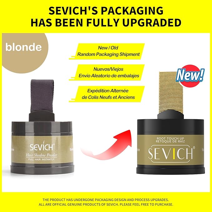 SEVICH Hairline Powder - Quick Cover for Thinning Grey Hair, Eyebrows & Beard for Women & Men, Windproof & Sweatproof, Blonde