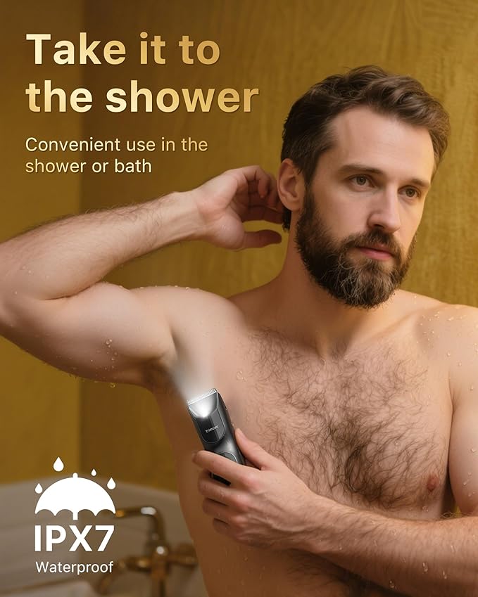 New Bikini Trimmer for Women [LED Light & Diaplay] Electric Foil Shaver for Men, Body Hair Trimmer for Face, Groin, Arm, Back, Wet/Dry Painless Groomer with Ceramic Blade,Travel Razor, Black