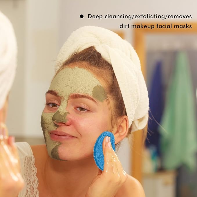 Geiserailie 50 Pcs Compressed Facial Sponges Facial Makeup Natural Cosmetic Spa Sponges for Women Cleansing, Exfoliating Mask, Makeup Removal, Dead Skin, and Dirt, Travel Accessories(Multi-Color)