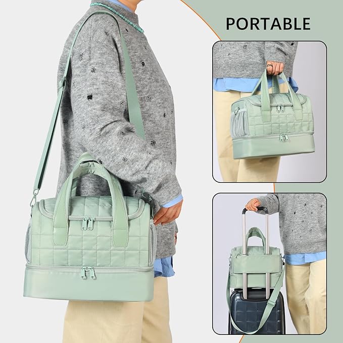 Nail Polish Organizer Case,Nail Storage Organizer Holds Nail Lamp & 50 Bottles Nail Polish,Nail Tech Travel Case,Nail Kit Organizer Bag Fits Nail Supplies & Manicure Tools,Green (Patented)