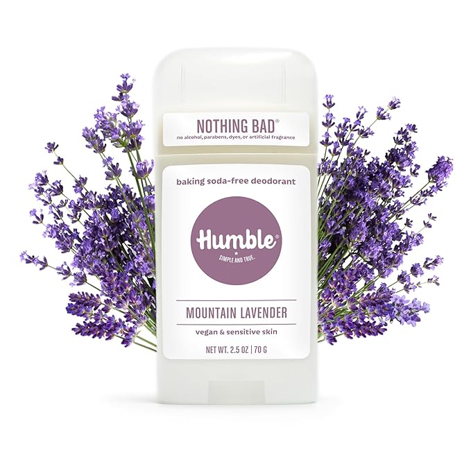 HUMBLE BRANDS Aluminum-Free Deodorant, Vegan and Cruelty- free, Formulated for Sensitive Skin, Mountain Lavender, 2.5 Ounce (Pack of 1)