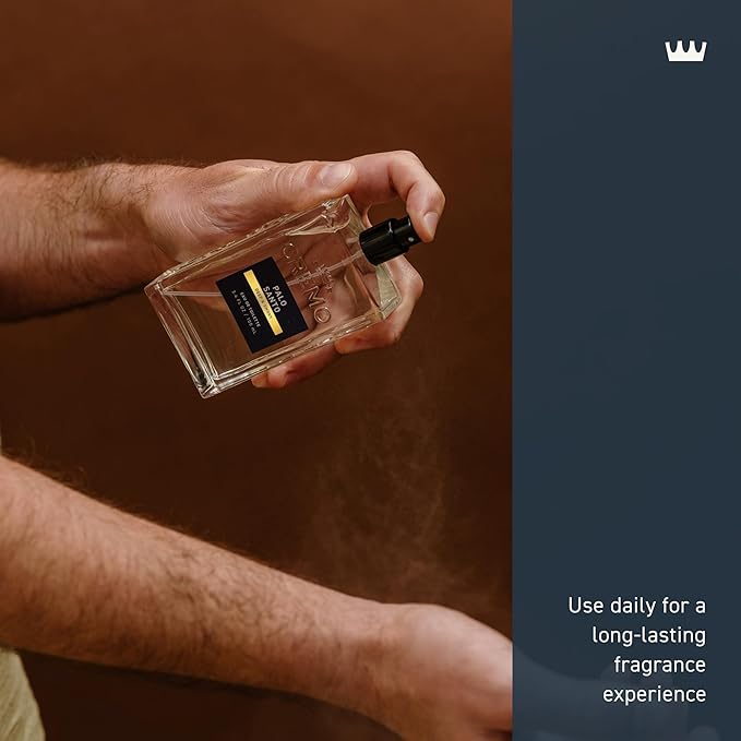 Cremo Cologne For Men - Palo Santo Mens Cologne Spray, A Combination of Bright Cardamom, Dry Papyrus and Aromiatic Palo Santo, Multi-Layered Signature Men's Fragrances, 3.4 Fl Oz
