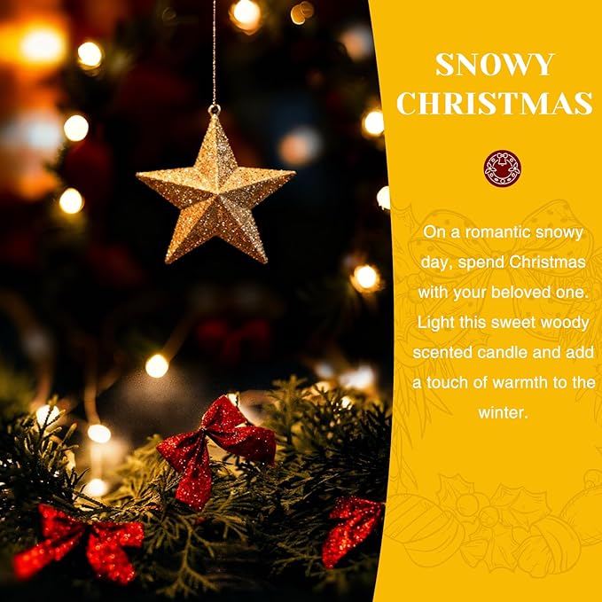 M&SENSE Holiday Scented Candle Gift for Women and Men - Snowy Christmas, 10 oz Soy Wax, Birthday, Holiday,Christmas, New Year Gift