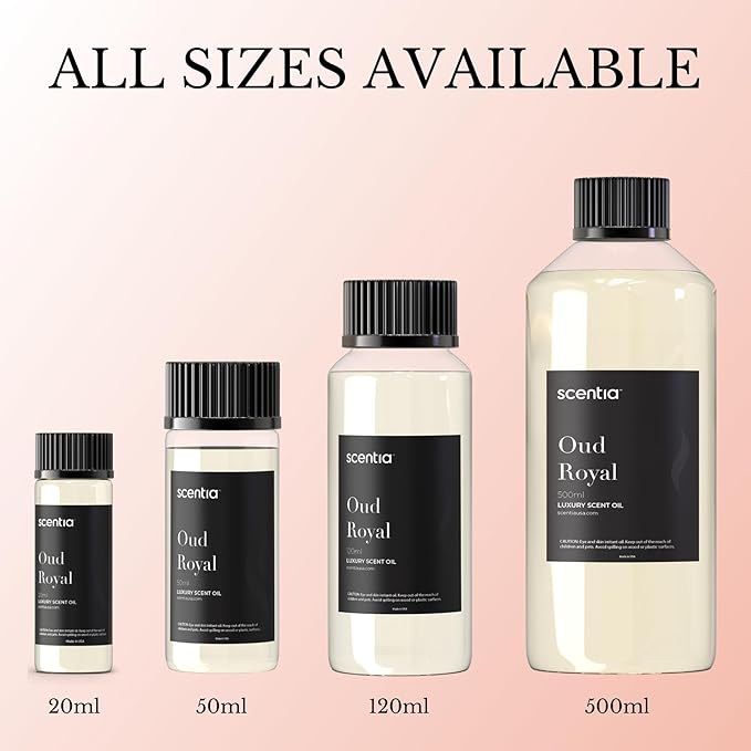 Scentia Oud Royal Hotel Diffuser Oil 20 ml | Oud Royal for Scent Diffuser | Luxurious Aroma, Niche Scent, Cardamom, Rosewood & Oud | 20ml Aromatherapy Fragrance - Thanksgiving & Holiday Gift