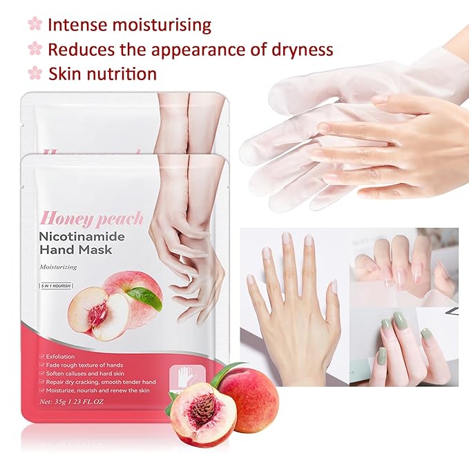 Hand Masks Moisturizing Gloves,6 Pairs Hydrating Hand Peel Masks Gift Set for Dry Cracked Hands Care,Long-lasting and Non-greasy Hand Moisturizer Gloves for Women G