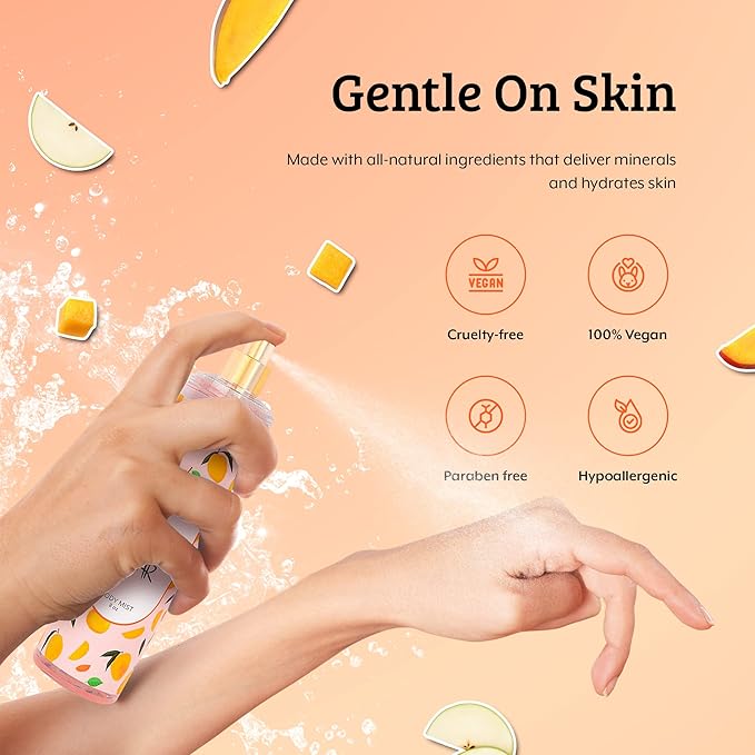 Home Spa Gift 10oz Deep Moisturizing Fragrance Body Lotion & 8 oz. Fine Fragrance Body Mist Set Luxury Self-Care Combo for Women and Girls (Mango Pear)