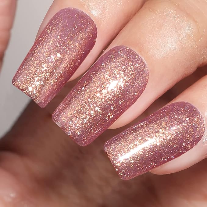 MAYCHAO 15ML Purple Shimmer Gel Nail Polish 1Pc Sparkly Purple Glitter Gel Polish Soak Off UV LED Nail Polish Nail Art Starter Manicure Salon DIY at Home, 0.5 OZ