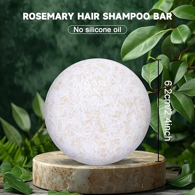 2 Pack Rosemary Hair Shampoo Bar, Deep Cleansing for Scalp Hair Loss Shampoo Soap, Organic Solid Shampoo for Men and Women, Oil Control & Strengthen hair, 0 Silicone Oil