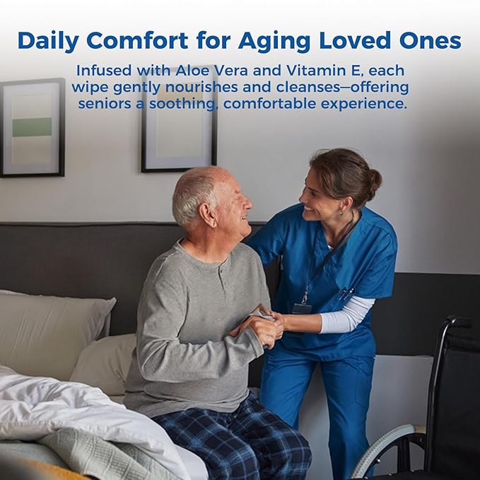 Adult Washcloths Body Wipes 250 Count Fresh Scent 12"x8" Flip Top, Strong Yet Soft, Perfect for Incontinence Cleansing, Clinic, Nursing Home, Hospital, Camping, Travel, Gym