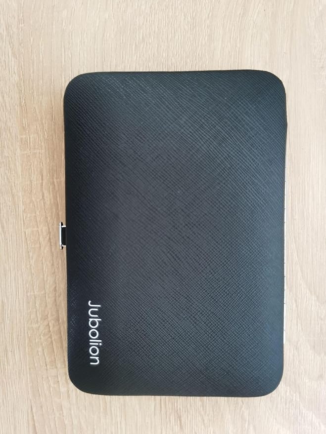 Manicure Set, Jubolion 19pcs Stainless Steel Professional Nail Clippers Pedicure Set with Black Leather Storage Case, Portable Grooming Kit for Travel or Home, Perfect Gifts Women and Men (Black)