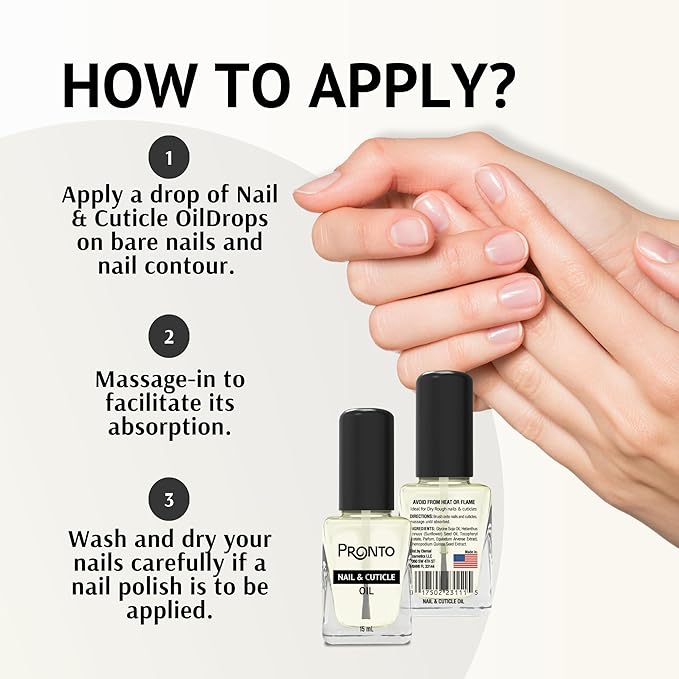 Pronto 8 Oz 100% Pure Acetone Nail Polish Remover and Cuticle Oil, Pure Acetone for All Nail Polish Types including Gel, Acrylic & Sculptured Nails, Gel Nail Polish Remover and Nail Repair, Duo Pack