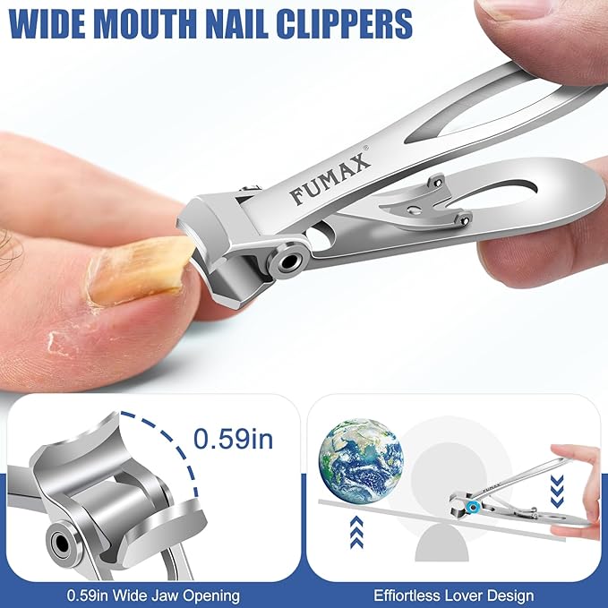 Toenail Clippers for Seniors Thick Toenails, Large Wide Opening Toe Nail Clippers for Men Thick Nails, Heavy Duty Sharp Slanted Nail Clippers Fingernail Clipper Gifts for Men Women