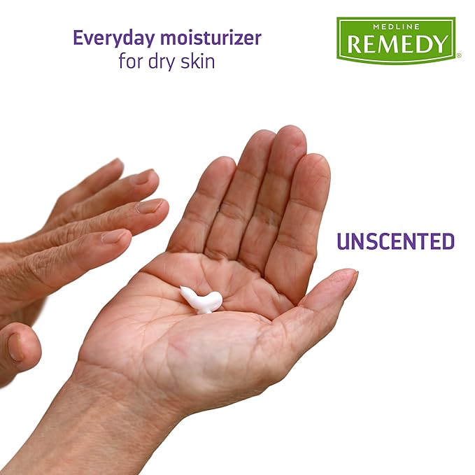 Medline Remedy Essentials Moisturizing Body Lotion (4 oz Bottle), Unscented, Hydrating, Non-Greasy, For Dry Skin, Hypoallergenic, Men, Women, Elderly (Pack of 2)