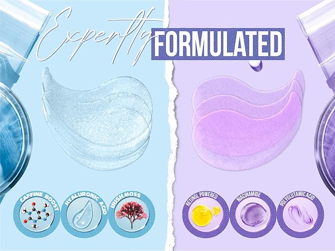 Ultimate Duo-pack Under Eye Patches 28 Pairs, 5-Min Revive Hydrogel Eye Masks with Caffeine Retinol Niacinamide to Reduce Dark Circles Puffiness Wrinkles, Refresh Tired Eyes, Bridesmaid Women Gifts