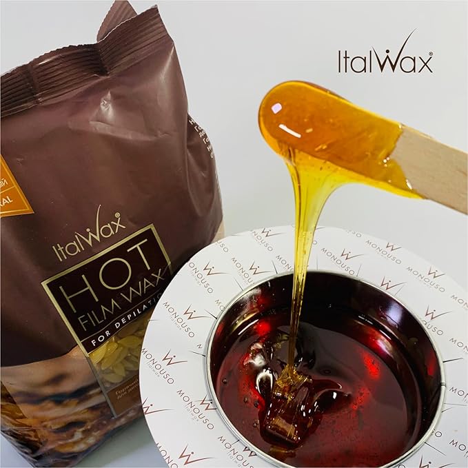 Italwax Natural - 1kg / 2.2lb - Hard wax beads for hair removal - Natural formulation ideal for all skin type - Unscented - Recommended for Bikini Area and Armpits