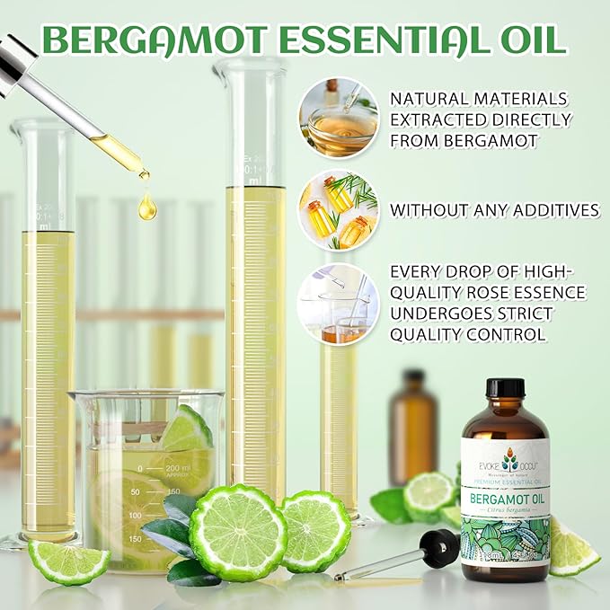 EVOKE OCCU Bergamot Essential Oil for Diffuser Skin Relaxation & DIY Wool Dryer Balls - 4 FL Oz