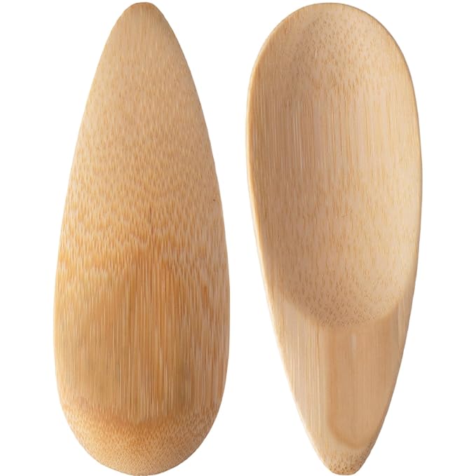 2 Pcs Deodorant Applicators, Bamboo Cream Applicator, Multifunctional Makeup Spatula, Mini Spoon for Mud Cosmetic Clay, Deodorant Cream, Mask (Bamboo, 1.57x3.94inch)