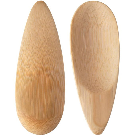 2 Pcs Deodorant Applicators, Bamboo Cream Applicator, Multifunctional Makeup Spatula, Mini Spoon for Mud Cosmetic Clay, Deodorant Cream, Mask (Bamboo, 1.57x3.94inch)