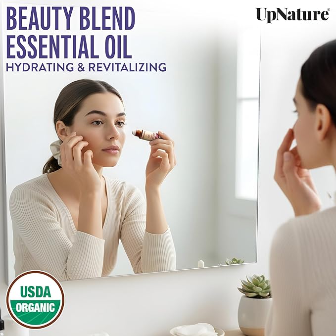 UpNature Self Care Gifts Essential Oil Roll On Set - Relaxation Stress Relief Gifts for Women – 3 Roller Essential Oils (Calm, Beauty & Breathe) Stocking Stuffers for Teen Girls