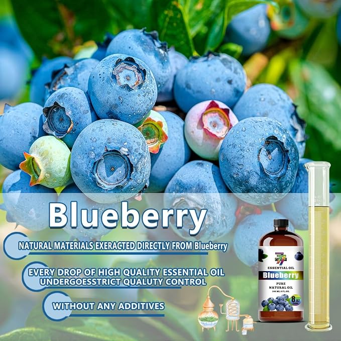 Blueberry Essential Oil (8 oz / 240 ml) – Blueberry Oils for diffusers, humidifiers, Home Baths, Cleaning Products, Yoga, DIY Soaps and DIY Scented Candles
