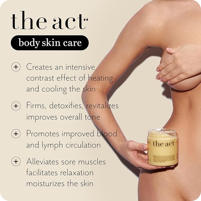 The Act Body Hot Wrap Mask - Firming and Hydrating Body Mask & Wrap for Thighs and Legs, Smooth Skin Effect with Warming & Cooling Sensation, Hot Cream, Self-Care Gift, 8.8 oz