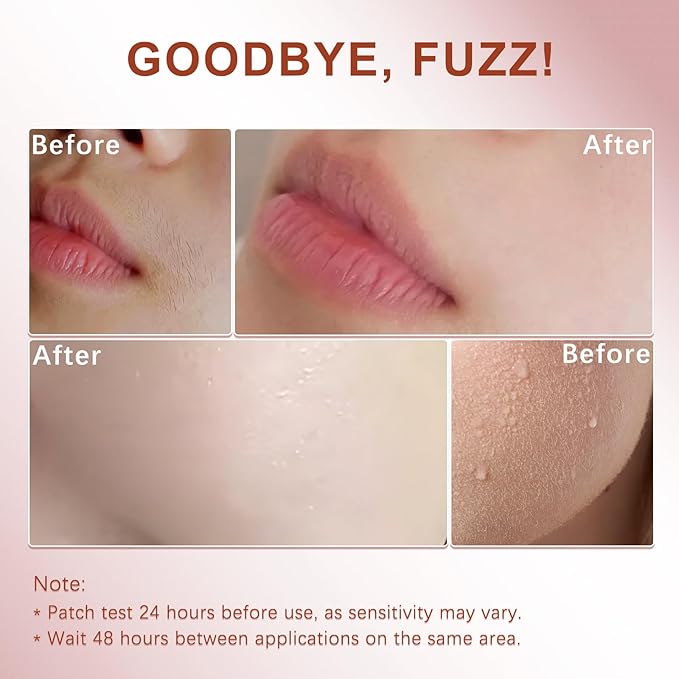Facial Hair Removal Cream for Women, Painless & Flawless Depilatory Cream for Face Upper Lip Chin Hair Remover, Gentle Formula for Sensitive Skin