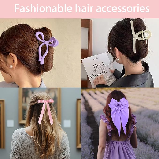 Spa Headband and Wristband Set Top Knotted Headbands Silky Satin Hair Bows Bows Hair Clip Big Hair Claw Clips Butterfly Hair Accessories Satin Silk Scrunchies Quilted Makeup Bag Blank Cards Gift Box