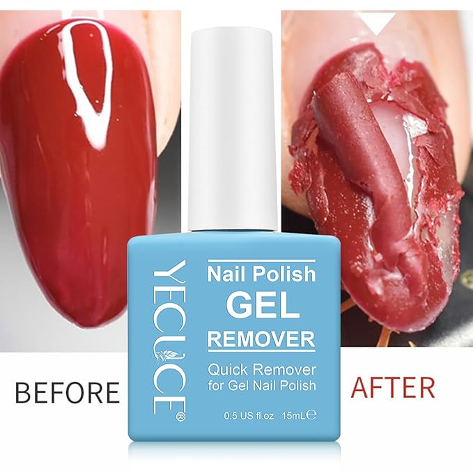 Gel Polish Remover, (3pcs) Gel Nail Polish Remover, No Need for Foil, Quick & Easy Polish Remover In 3-5 Minutes, No Need Soaking Or Wrapping-0.5floz